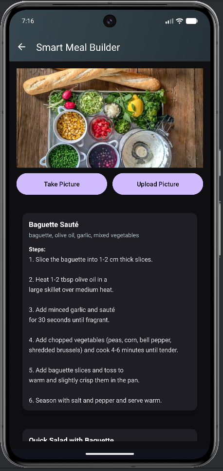 AI meal details and nutritional info